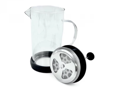 GGV Konvice na kávu, French press, čaj 600 ml sklo + nerez