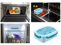 Verk 07270 Svačinový box s příborem 1000 ml, modrý 