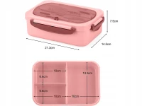 Verk 07270 Svačinový box s příborem 1000 ml, růžový