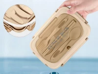 Verk 07270 Svačinový box s příborem 1000 ml, hnědý