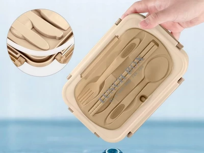 Verk 07270 Svačinový box s příborem 1000 ml, hnědý