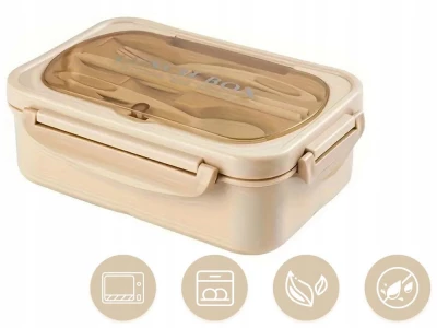 Verk 07270 Svačinový box s příborem 1000 ml, hnědý