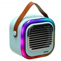 KIK KX3378 Karaoke Bluetooth reproduktor 10 W, 2x bezdrátový mikrofon, modrá