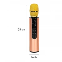 KIK KX3382 Karaoke Bluetooth mikrofon, 2000mAh zlatý