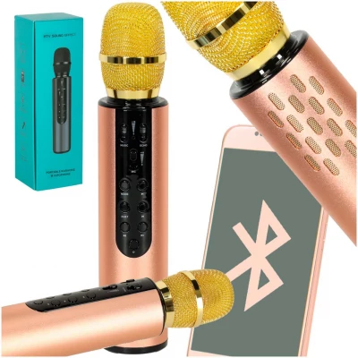 KIK KX3382 Karaoke Bluetooth mikrofon, 2000mAh zlatý