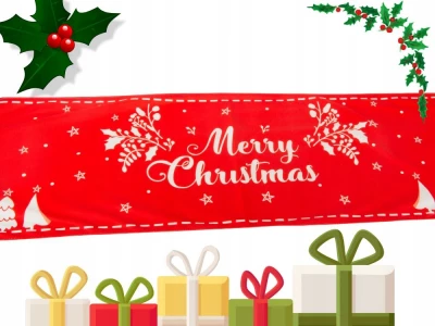 Verk 26258 Vánoční běhoun na stůl 205 x 35 cm červený