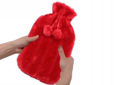 Verk 27063 Láhev zahřívací termofor s fleecovým obalem 1,7 l červený