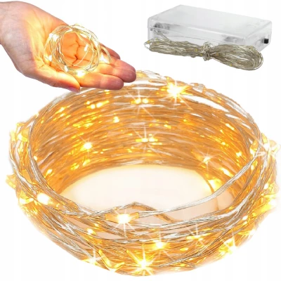 Verk 26020 Světelný řetěz na baterie 100 LED teplá bílá 10 m 