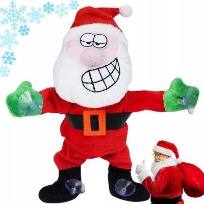 Verk 26287 Tancujúci a spievajúci Santa Claus na okno 30 cm