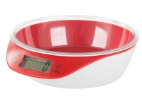 Verk 07241 Digitálna kuchynská váha s miskou 5 kg, červená