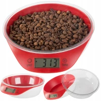 Verk 07241 Digitálna kuchynská váha s miskou 5 kg, červená