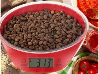 Verk 07241 Digitálna kuchynská váha s miskou 5 kg, červená