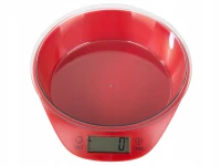 Verk 07241 Digitálna kuchynská váha s miskou 5 kg, červená