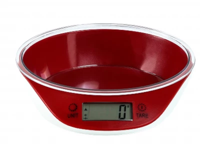 Verk 07241 Digitálna kuchynská váha s miskou 5 kg, červená