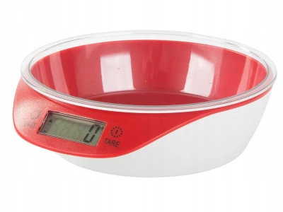 Verk 07241 Digitálna kuchynská váha s miskou 5 kg, červená