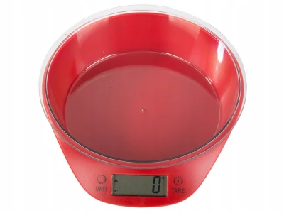 Verk 07241 Digitálna kuchynská váha s miskou 5 kg, červená