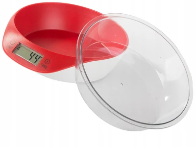 Verk 07241 Digitálna kuchynská váha s miskou 5 kg, červená