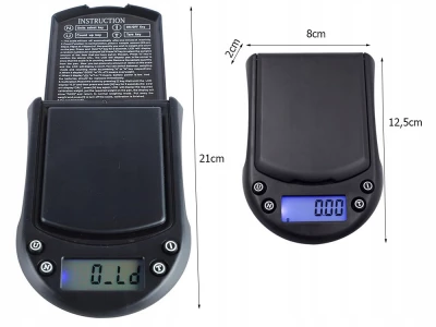 Verk 17147 Vrecková digitálna váha 500g/0,1g, čierna