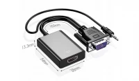 Verk 06327 Převodník VGA na HDMI, FULL HD + Audio výstup