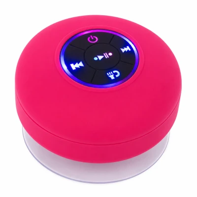 Verk 06334 Vodeodolný mini bluetooth reproduktor s prísavkou, ružový