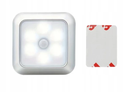 Verk 27412 LED svetlo so senzorom pohybu 6 LED, studená biela, strieborná