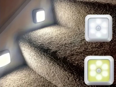 Verk 27413 LED svetlo so senzorom pohybu 6 LED, teplá biela, strieborná