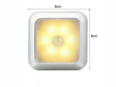 Verk 27413 LED svetlo so senzorom pohybu 6 LED, teplá biela, strieborná