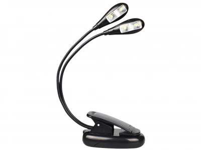 Verk 27414 Dvojitá LED lampa s klipem, 4 LED, černá