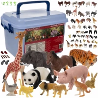 Kruzzel 24816 Sada figurek Zvířata v ZOO 48 ks v boxu