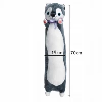 Kruzzel 24714 Plyšový vankúš Pes, 70 cm, šedobiela