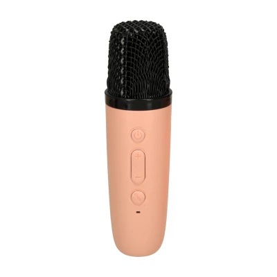 KIK KX3379 Karaoke Bluetooth reproduktor  6 W, bezdrátový mikrofon, růžový