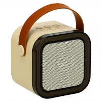 KIK KX3377 Karaoke Bluetooth reproduktor 6 W, 2x bezdrôtový mikrofón, béžový