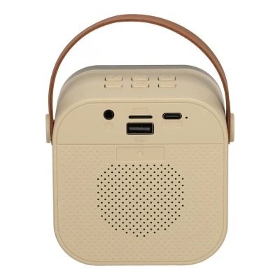 KIK KX3377 Karaoke Bluetooth reproduktor 6 W, 2x bezdrôtový mikrofón, béžový