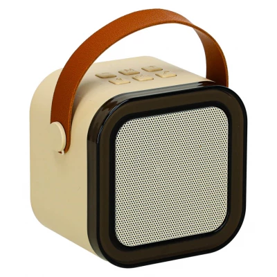 KIK KX3377 Karaoke Bluetooth reproduktor 6 W, 2x bezdrôtový mikrofón, béžový