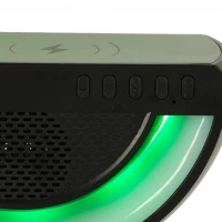 KIK KX3383 Multifunkčný Bluetooth reproduktor RGB s bezdrôtovou nabíjačkou, čierny