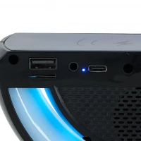 KIK KX3383 Multifunkčný Bluetooth reproduktor RGB s bezdrôtovou nabíjačkou, čierny