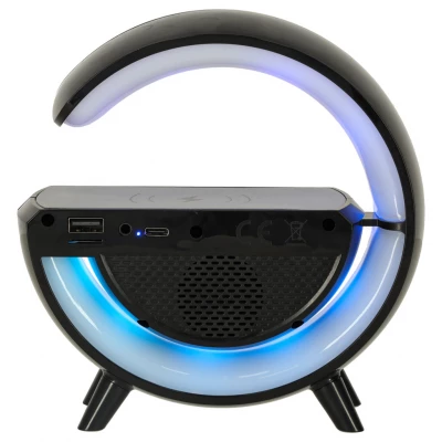 KIK KX3383 Multifunkčný Bluetooth reproduktor RGB s bezdrôtovou nabíjačkou, čierny