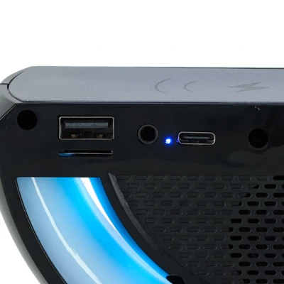 KIK KX3383 Multifunkčný Bluetooth reproduktor RGB s bezdrôtovou nabíjačkou, čierny