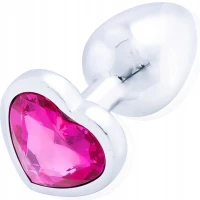 Zmyselný kovový análny kolík s kryštálom Love anal 7,2 cm