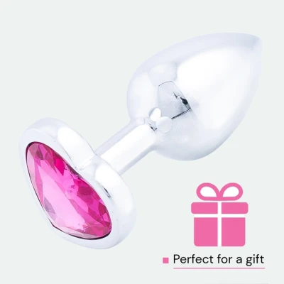 Zmyselný kovový análny kolík s kryštálom Love anal 7,2 cm