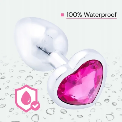 Zmyselný kovový análny kolík s kryštálom Love anal 7,2 cm