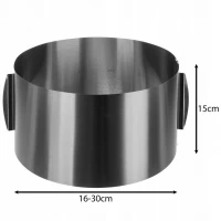 Ruhhy 24618 Nastavitelná forma na dort kulatá, nerez, 16 - 30 cm, výška 15 cm