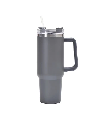Gordon G870 Termohrnek s uchem a brčkem, nerez, 1200 ml, tmavě šedá