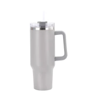Gordon G870 Termohrnek s uchem a brčkem, nerez, 1200 ml, světle šedá