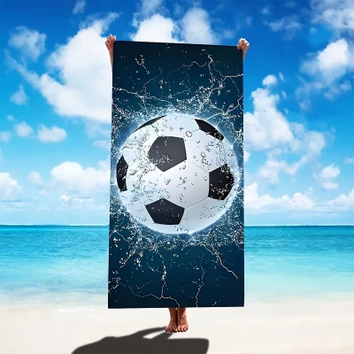 Gordon H95 Plážová osuška rychleschnoucí z mikrovlákna, fotbalový míč, 100 x 180 cm 