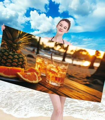 Gordon H94 Plážová osuška rychleschnoucí z mikrovlákna, drink, 100 x 180 cm 