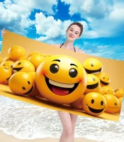 Gordon H89 Plážová osuška rychleschnoucí z mikrovlákna, Emoji, 100 x 180 cm 