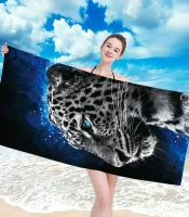 Gordon H87 Plážová osuška rýchloschnúca z mikrovlákna, leopard, 100 x 180 cm