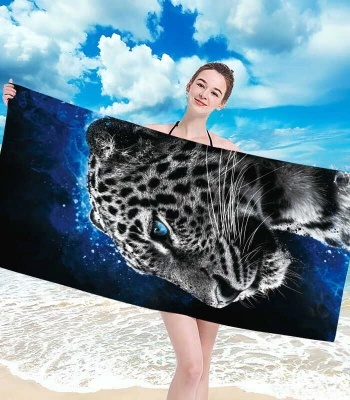 Gordon H87 Plážová osuška rýchloschnúca z mikrovlákna, leopard, 100 x 180 cm