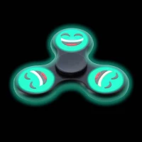 Antistresový Fidget Spinner fluorescentní 7cm - Emoji oranžový